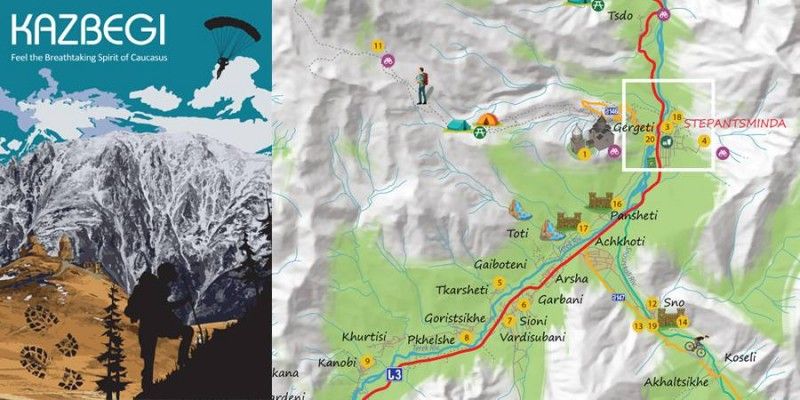 Gudauri-Kazbegi Tourist Map