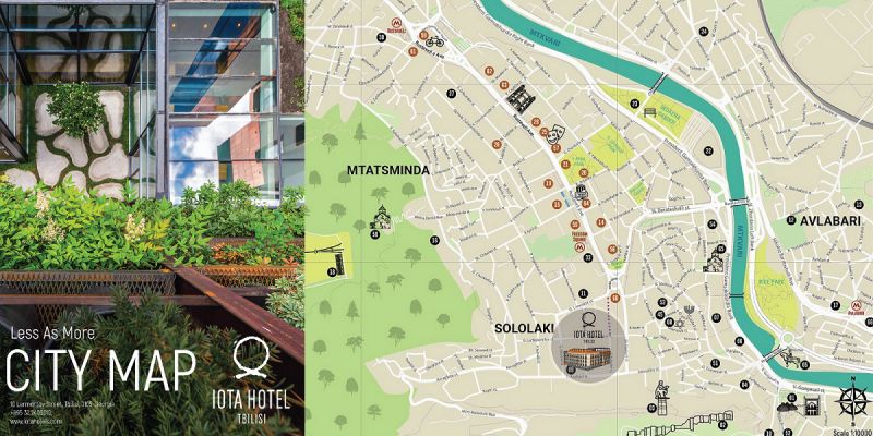 Branded tourist map for Iota Hotel Tbilisi