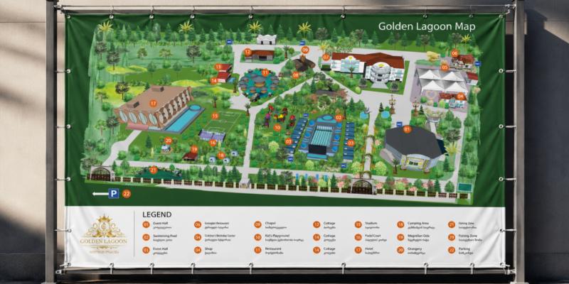 Illustrated Map Design for Golden Lagoon