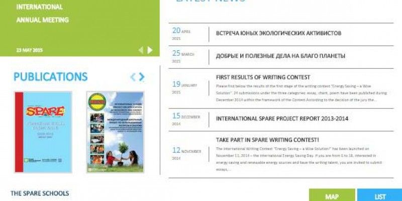 Spare world's web portal design and development and development of project’s 11 participating countries websites
