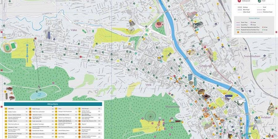 Creation of Tbilisi touristic map in English and Russian languages exclusively for Museum Hotel