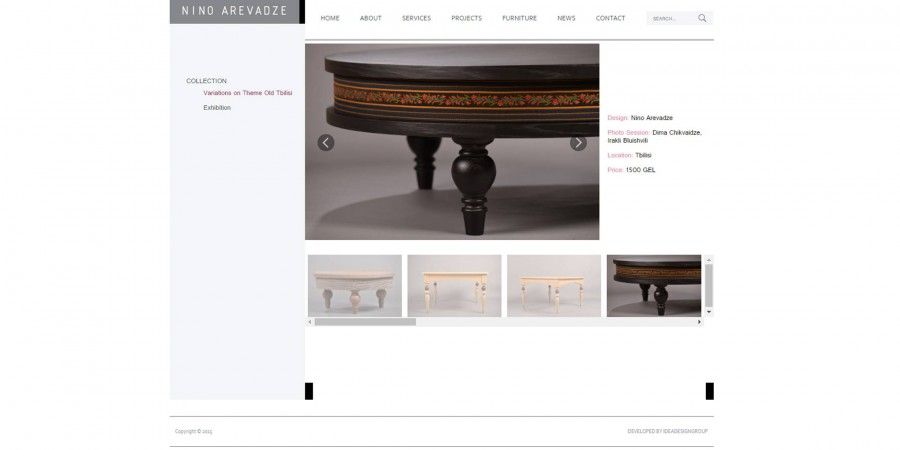 Website design and development for interior designer Nino Arevadze