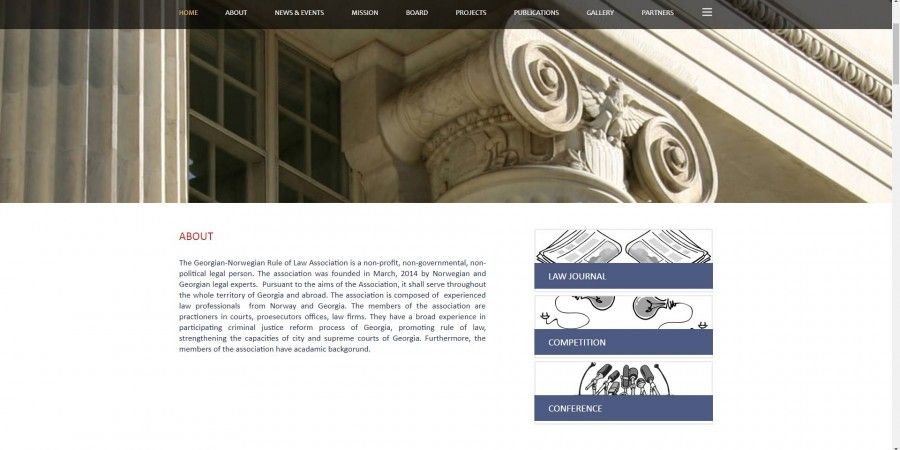 Creation of Logo&Website Design and Development for The Georgian-Norwegian Rule of Law Association NGO