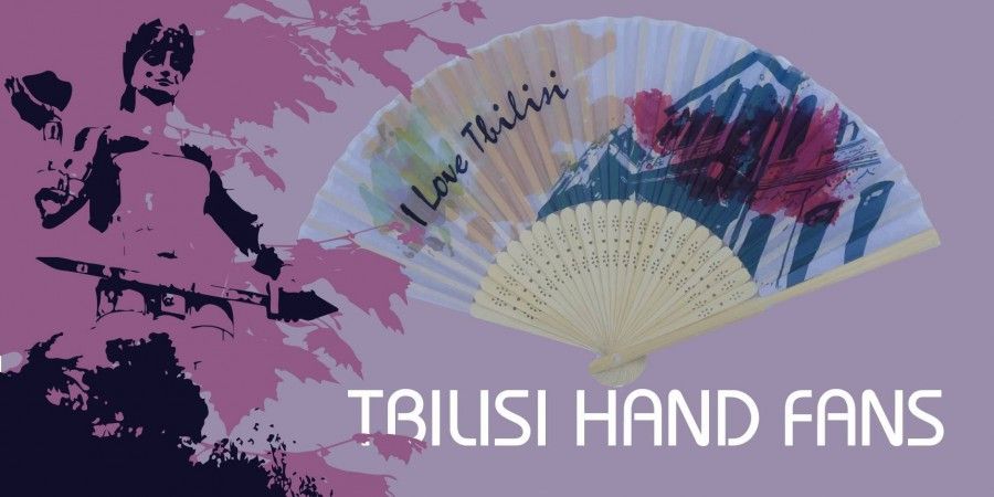 Hand-Fans With The Illustration Of Old Tbilisi