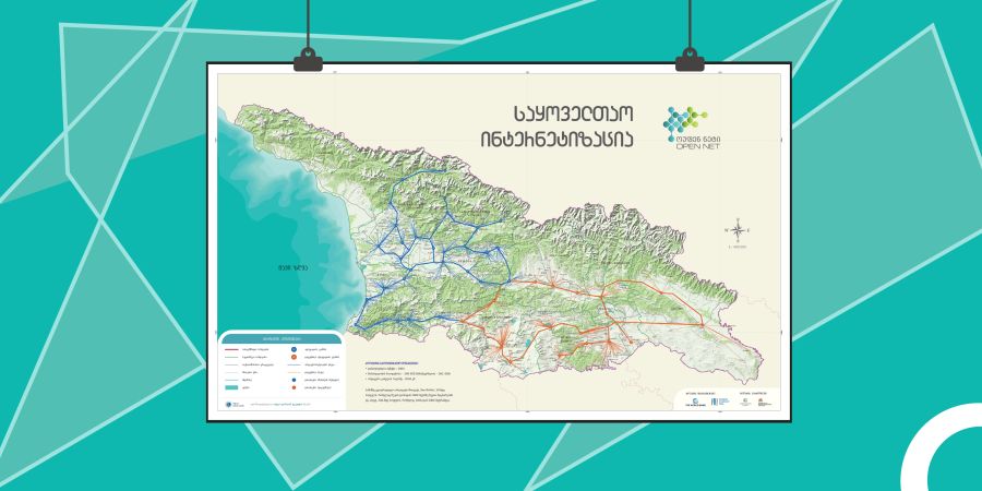 Thematic Map of Georgia's Fiber Optic Network for Open Net